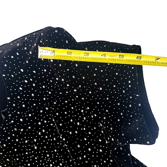 Black Velour Rhinestone Cosmic Star Short Sleeve Maxi Whimsigoth Dress ♥️ - Picture 4 of 6